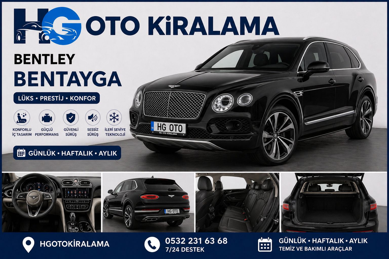 güvencesiyle Bentley Bentayga kiralama